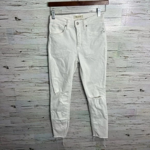 Madewell 9” High-Rise Skinny Crop  Jeans white size 25 - Picture 1 of 9